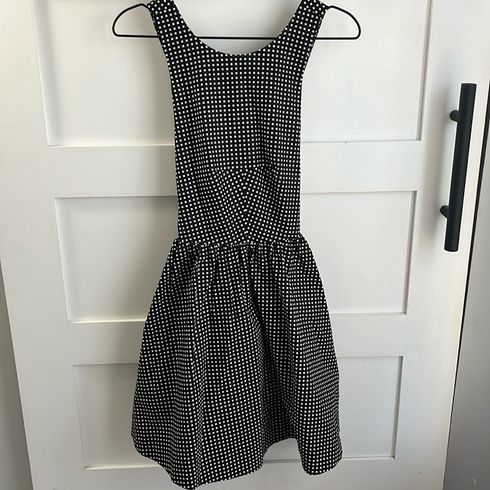 kate spade Black and White Polka Dot Sleeveless Fit-and-Flare Dress